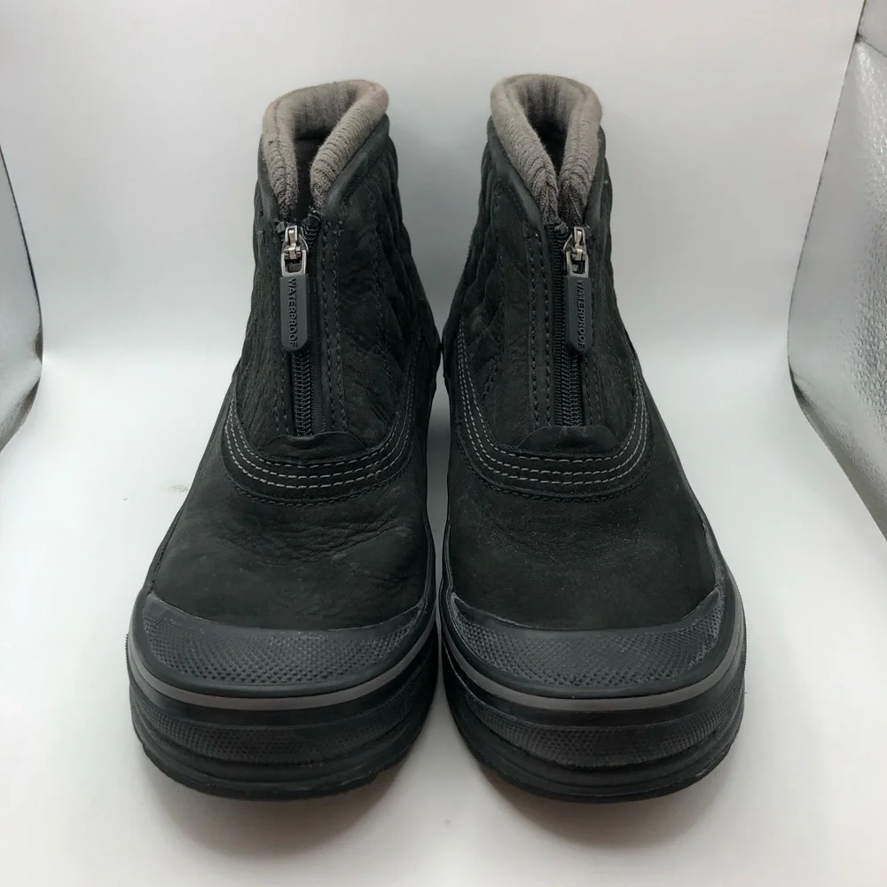 Clarks Black Quilted Winter Zip Ankle Boots